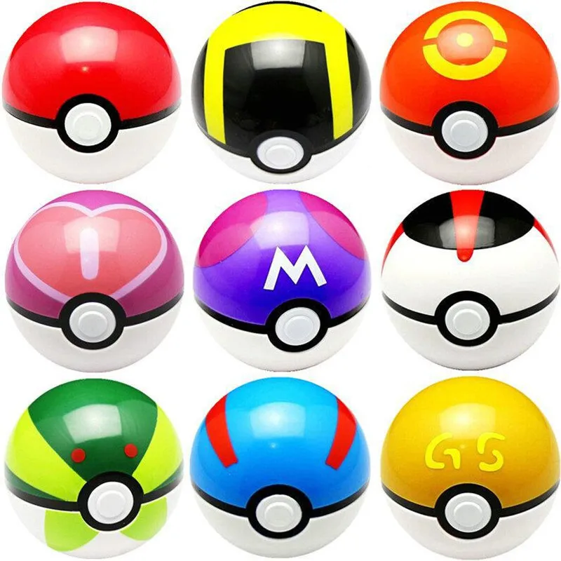 Pokeball de Pokémon para niños, Bola de elfo Multicolor de 7CM de alta calidad, figuras de juguete de 2-3cm, muebles de dormitorio para niños