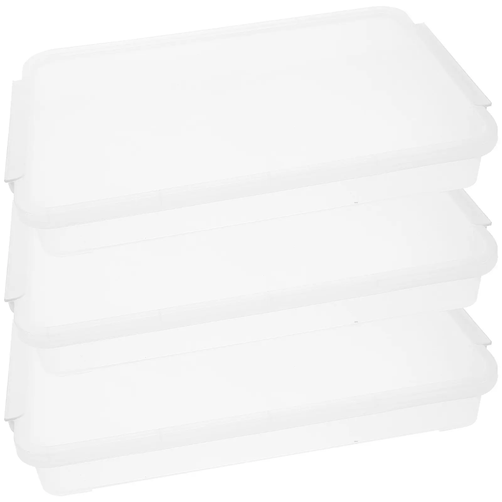 

3Pcs Stackable File Box Clear Plastic Storage Organizer for Documents Photos Office Containers with Lids Photo Storage Box