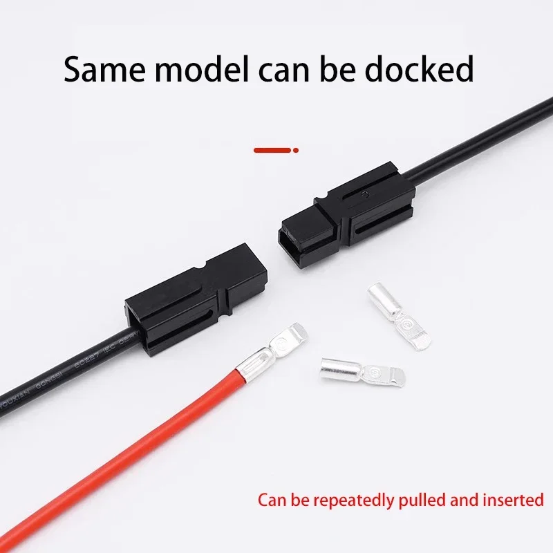 30A 2Pin Power Pole Connectors Red Black, Interlocking Terminal Plug for Marine RV Solar Battery Systems