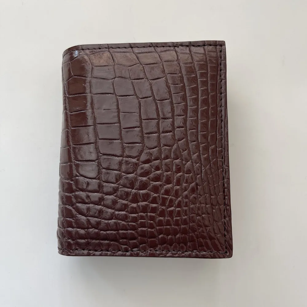 Men's Crocodile Leather Small Wallet, Men's Genuine Leather Fashionable Vertical Wallet, Multi-Functional Multi-Card Slot Wallet