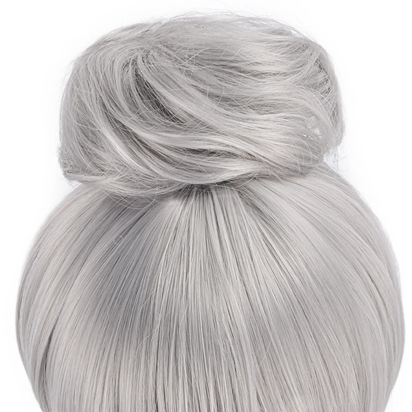 Judy Rabbit Cosplay Wig Woman Anime Movie Silver Hair with Bun Comic-con Stage Dress Up Wigs Carnival Party Costume Accessories