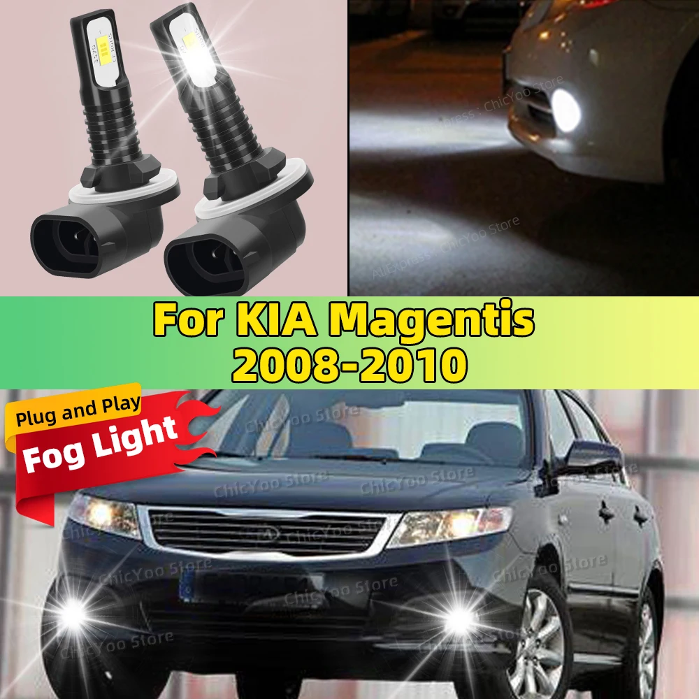 For KIA Magentis 2008 2009 2010 2pcs LED Bulbs Car Fog Light 6000K Anti-Glare Lamp Error-Free System Integration