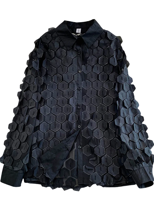 Trendy Casual frauen irt Stehkragen 3D Dekoration Vielseitig Herbst Top Koreanische Sle Lange Sve Lose Fit Täglichen Tragen