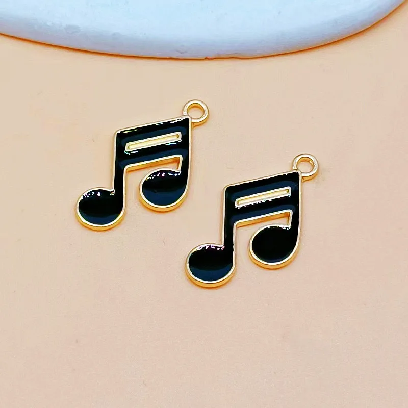 18Pcs Mixed Style Dripping Enamel Alloy Musical Note Pendant DIY Necklace Bracelet Keychain Charms Making Accessories Wholesale