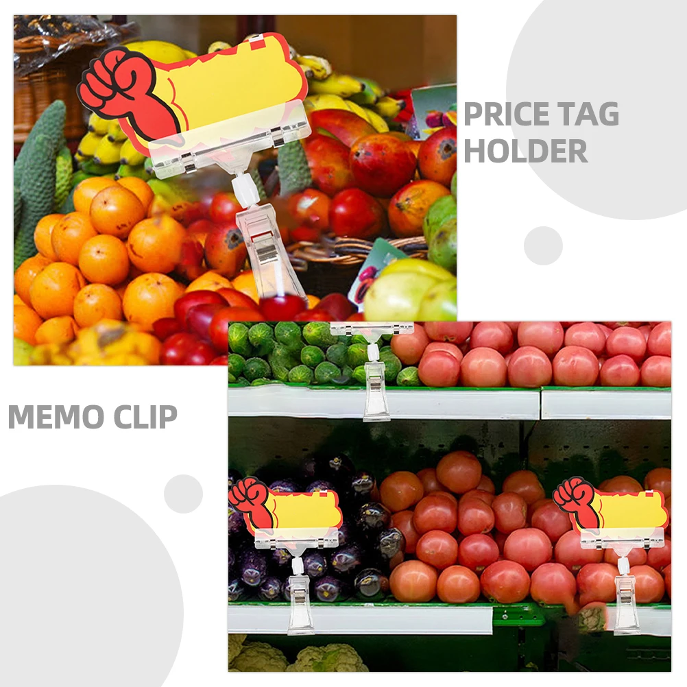 

5pcs Clear Plastic Holder Rotatable Price Tag Display Merchandise Sign Clips For Supermarkets Retail Stores Promotional Displays