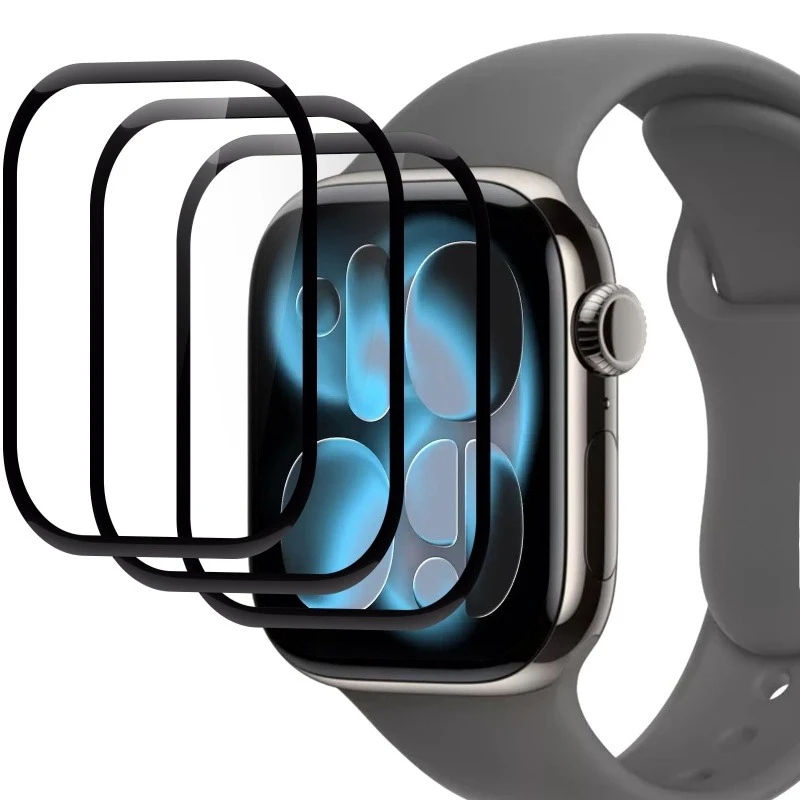 1-4Pcs Full Curved Screen Protector For Apple Watch Ultra 3 49MM Not Glass Protective Film Iwatch Series 10 11 9 8 7 6 5 SE 46MM