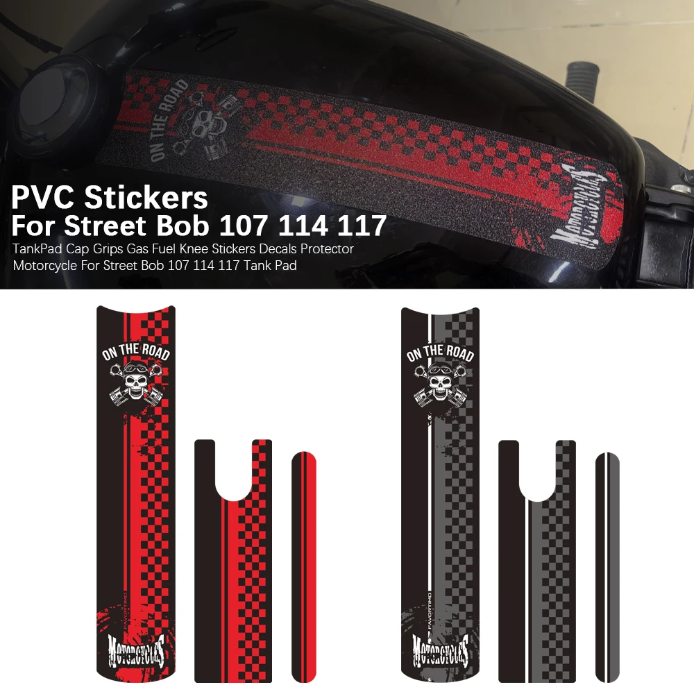 

Для мотоциклов Street Bob 107, 114, 117: Аксессуары, накладка на бак, наклейки-протекторы на бак и колени, наклейки на крышку топливного бака, защита коленей