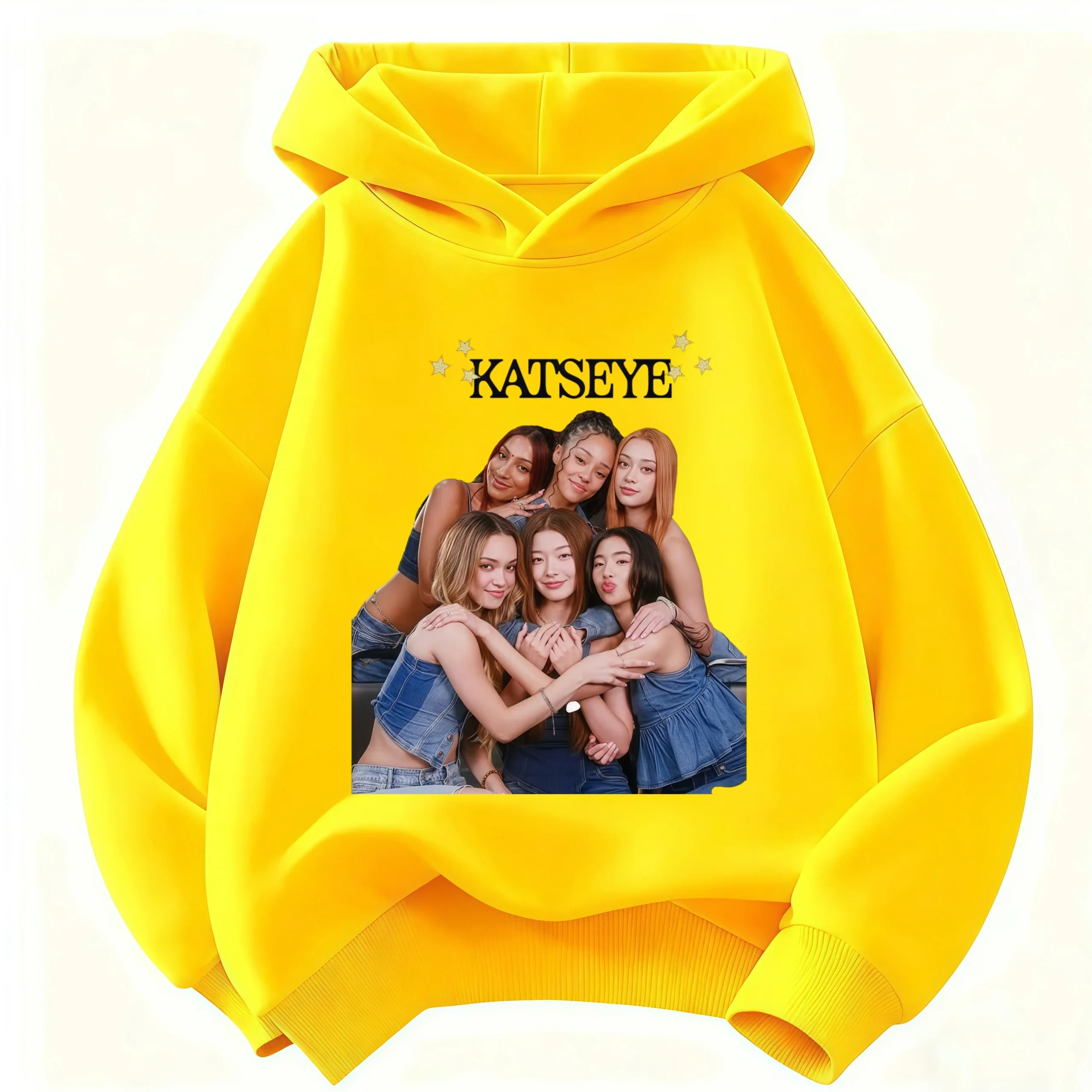 Kinder-KATSEYE-Hoodie, Mädchen und Jungen, lässiger Kapuzenpullover mit langen Ärmeln, modisches Grafikdesign, Pullover für Kinder, Alltags-Streetwear-Oberteil. – Detail 10