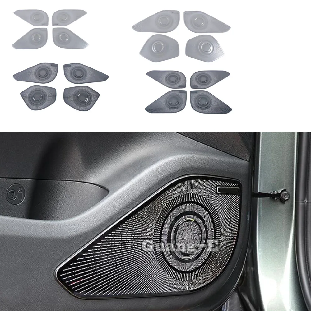 

For Hyundai Tucson L 2021 2022 2023 2024 Door Inner Stainless Steel Stick Audio Speak Sound Cover Ring Circle Trim Frame 4PCs