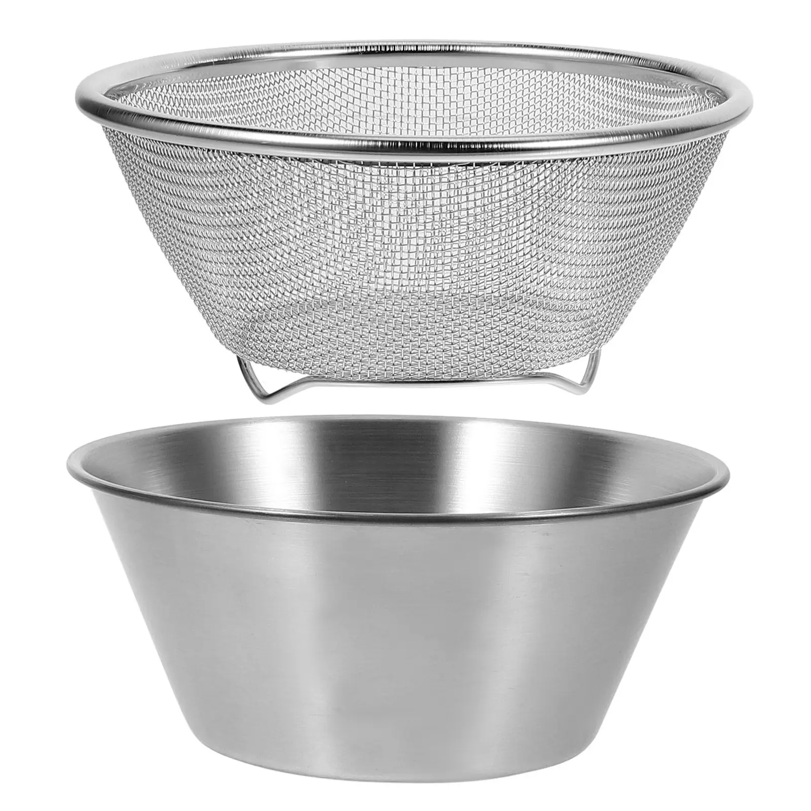 

1Set Stainless Steel Colander with Basin Multi Functional Mesh Strainer for Kitchen Drain Cleaning Food Prep Tool