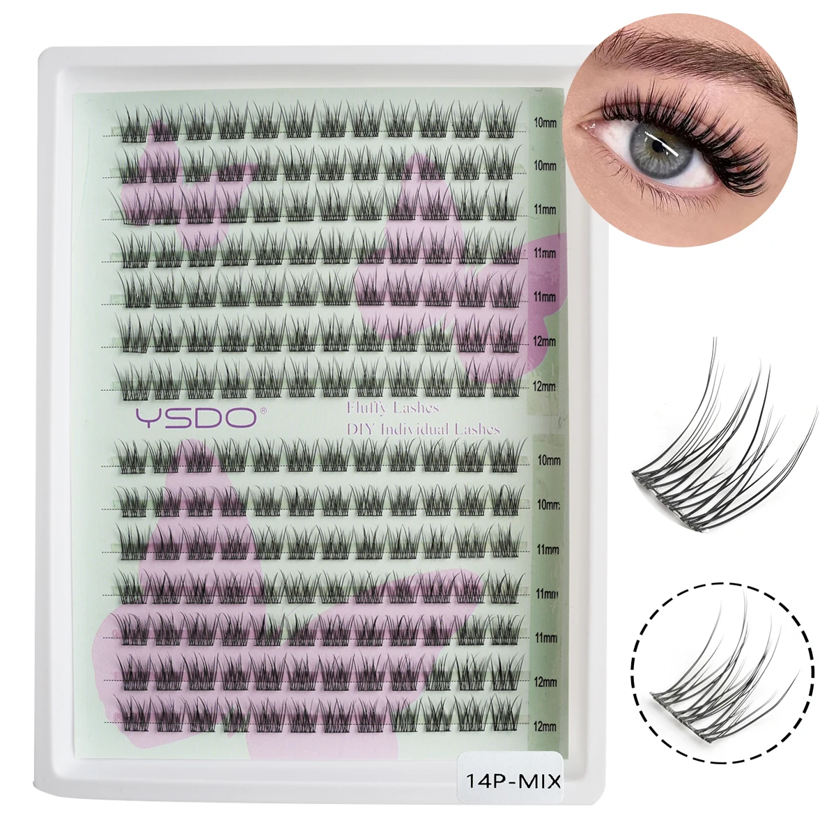 

240 Bundles Individual Lashes DIY False Eyelashes Makeup Volume Natural Eye Lash Eyelash Extension C Curl Faux Cils Make Up Tool