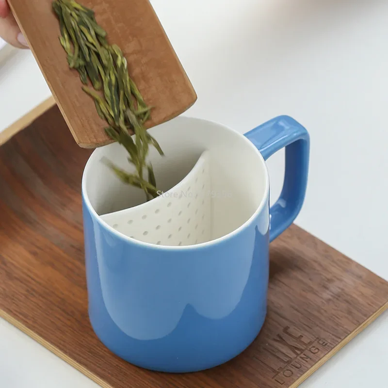 Minimalist Creative Original TeaCup Ceramic Mug Lid Biscuits Scented Tea Cup Water Cup Office Gift Practical High Quality TeaCup