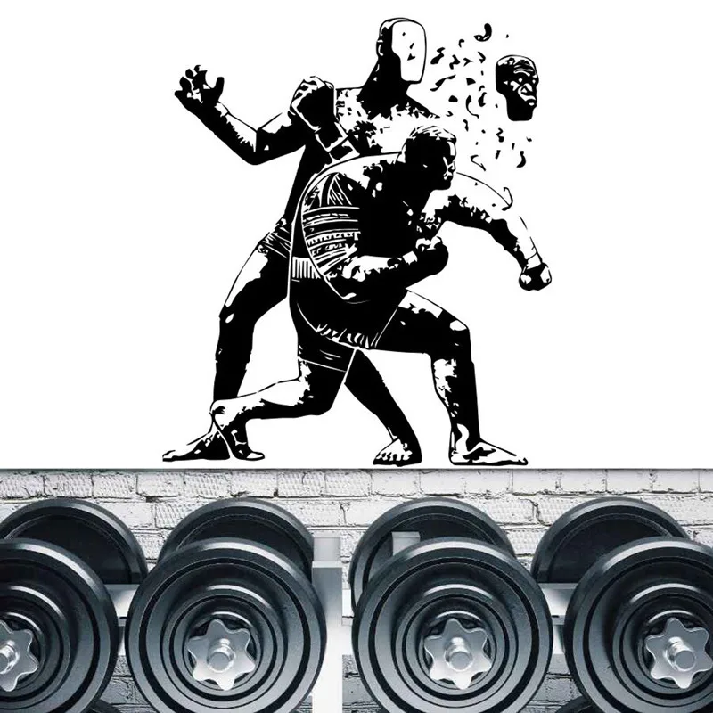 Gym Training Boxing Wall Stickers Vinyl Decals Mural Art Deco Free Fighting Extreme Sports Home Bedroom Gym Stickers Mural Gifts
