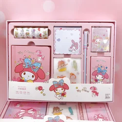 Sanrio Notebook Gel Pen Kuromi Hello Kitty Cinnamoroll Notepad Portable Notebook Stationery Set Office School Supplies Gifts