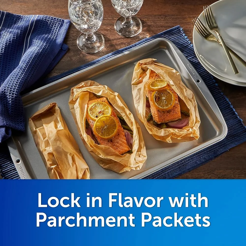 Oven Safe Non Stick Unbleached Parchment Paper Roll Home Compostable Baking Sheets Fits Standard Pans 45 Sq Ft Pack of 2