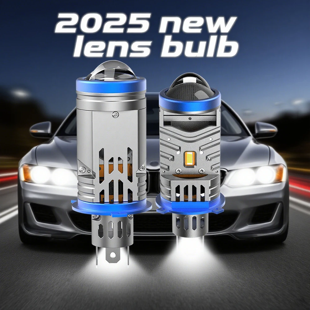 

2025 New H4 Lens Bulb Laser Headlights LED Projector Bulb Hi/Low Beam Canbus Super Bright Spotlight 6500K Modified Car Headlight