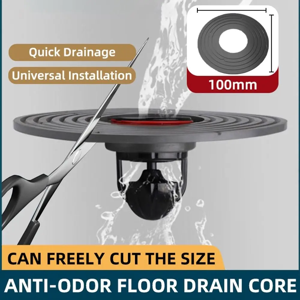 1Pcs Odor And Insect Proof Floor Drain Core Can Be Cut Bathroom Floor Sewer Cover 138mm Large Size Sewer Rapid Drainage