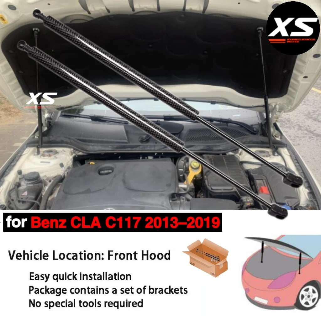 Soporte de elevación de capó para Mercedes Benz CLA C117 2013-2019, puntales de Gas modificados, amortiguador, barra de accesorios de barra de pistón