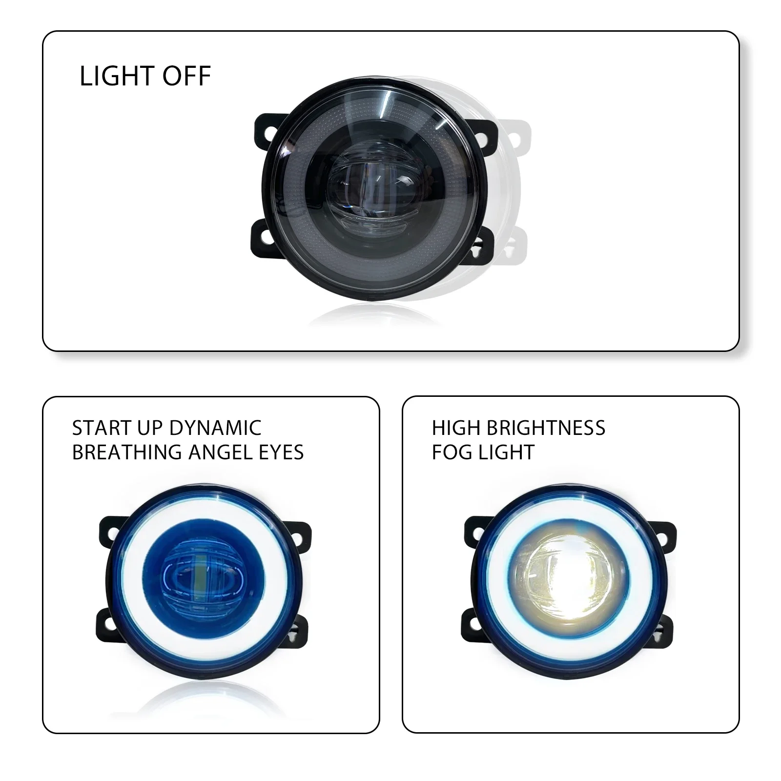 Car Parts Angel Eye Fog Lights Dynamic Daytime Running Lights W/LED Bulb Front Bumper Lamps For Honda Civic