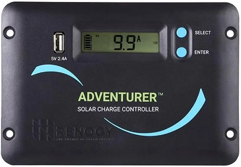 

30A PWM Solar Charge Controller 12V/24V with LCD Display, Compatible with Sealed Gel Flooded Lithium Batteries, for RV Marine
