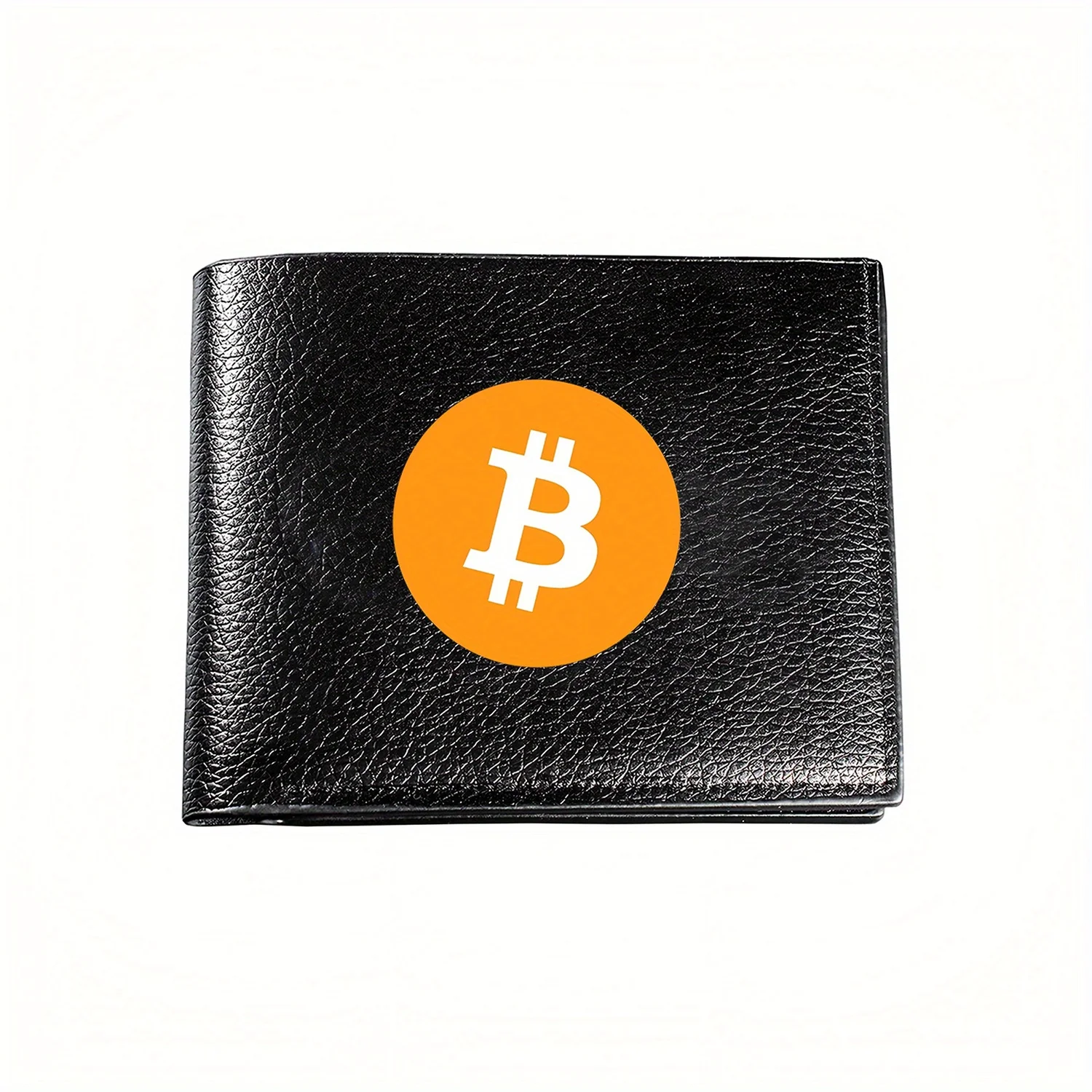 Bitcoin Symbol Orange Circle Logo Business Mens Casual Elegant Simple Practical Quality Wallet Stylish Printing Graphic Creative