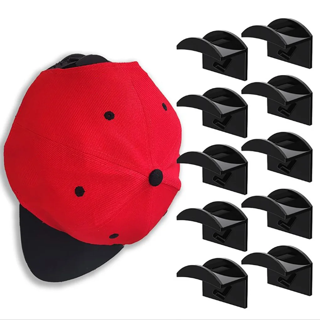 10 Pieces Baseball Cap Holder Portable Pre-drilled Office Hat Display Rack