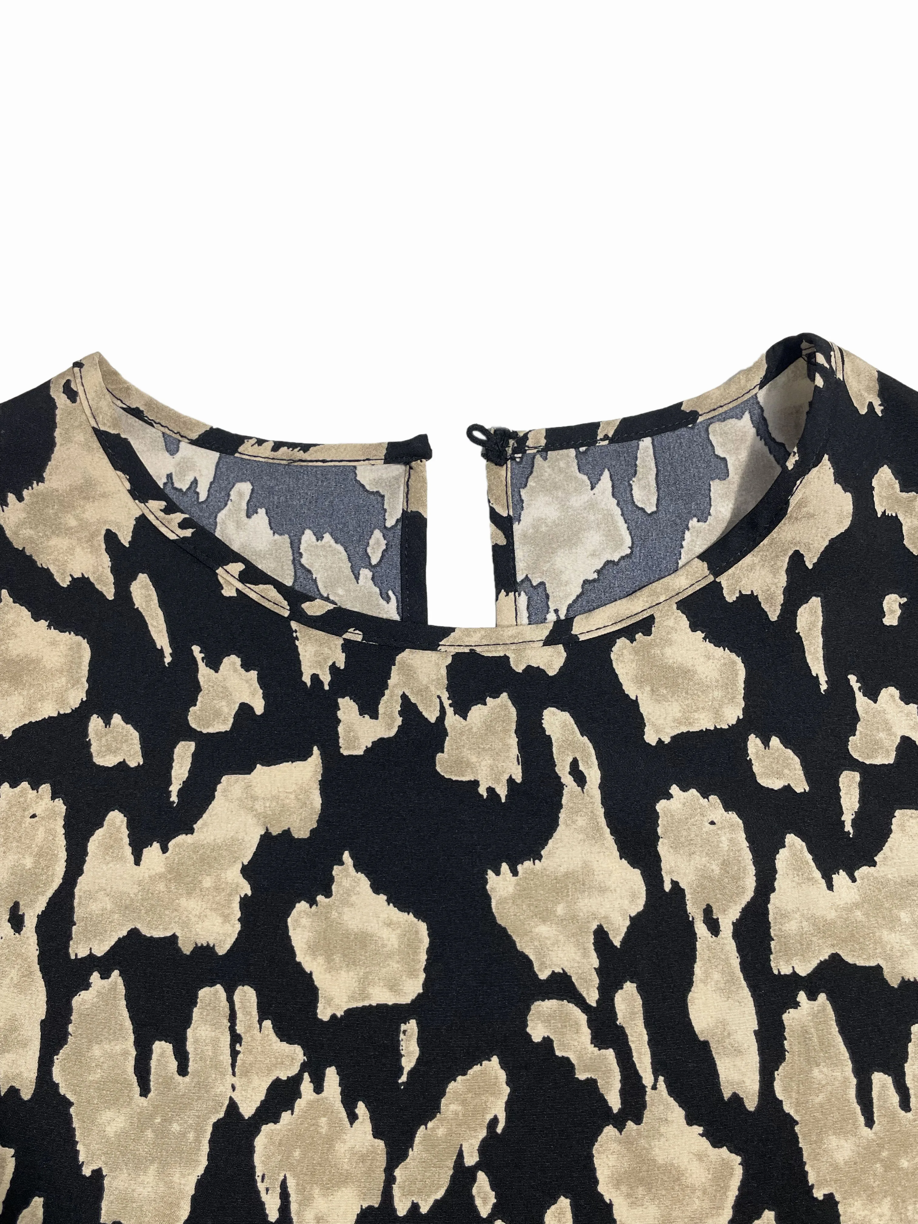 Women's Elegant Floral Print Round Neck Short Dress, Long Sleeve Zipper Design, Fitted Spring & Fall Fashion, Cut Out Style