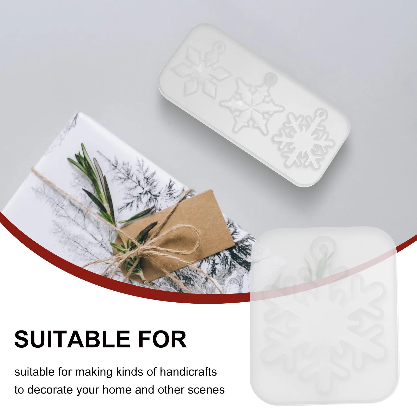 

5 шт. снежинка силиконовая форма DIY форма для эпоксидной смолы для ювелирных изделий кулон Рождество Рождество ремесло брелок зимнее украшение орнамент