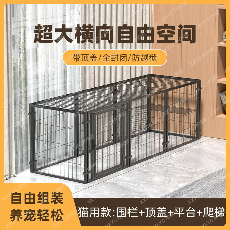 Cat cage Large free space villa Two floors Cat nest Climbing frame Pet fence