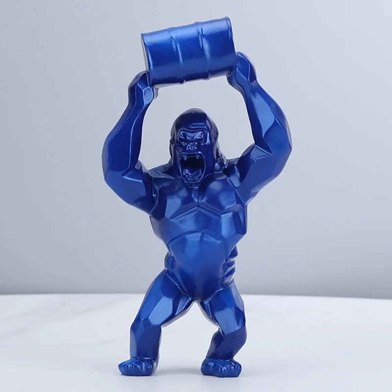 Gorilla Decoration Lift The Bucket Gorilla Figurine Statue Living Room Cabinet Decor YuryFvna 20/27cm Creative Resin Sculpture