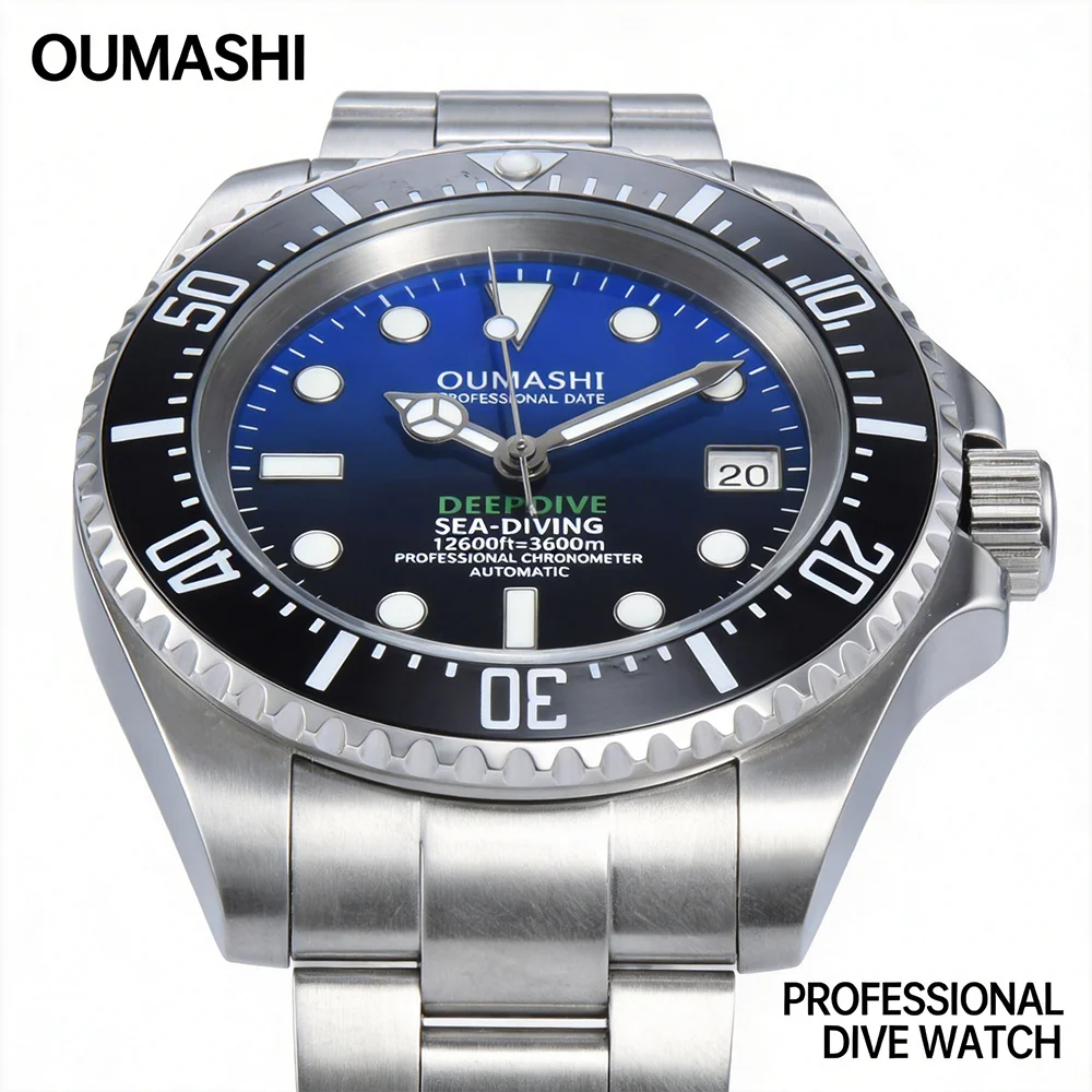 Deep Sea Mechanical 44mm steel Watch Stainless sapphire glass Waterproof NH35 watch Automatic mechanical Movement Men's watch