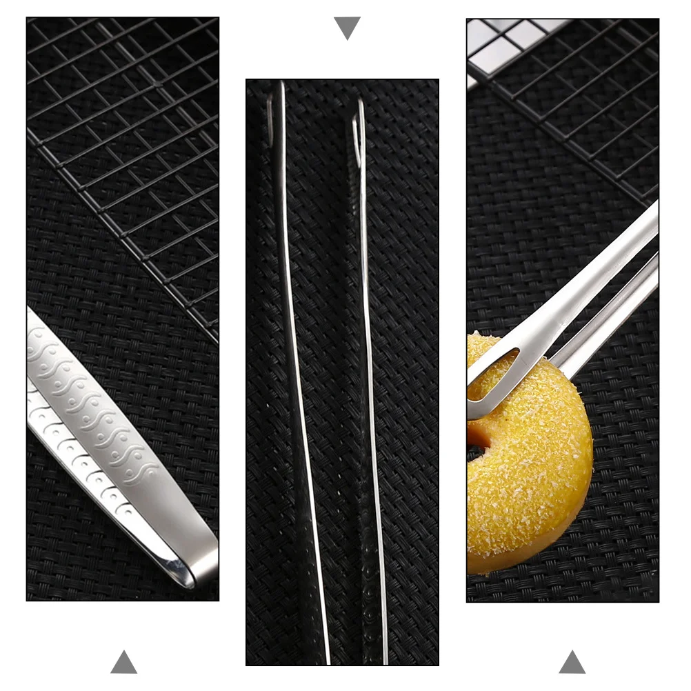 

2Pcs Stainless Steel Steak Clamps Heat Resistant Rust Proof Food Tongs for Bbq Buffet Serving Cooking Kitchen Gadgets
