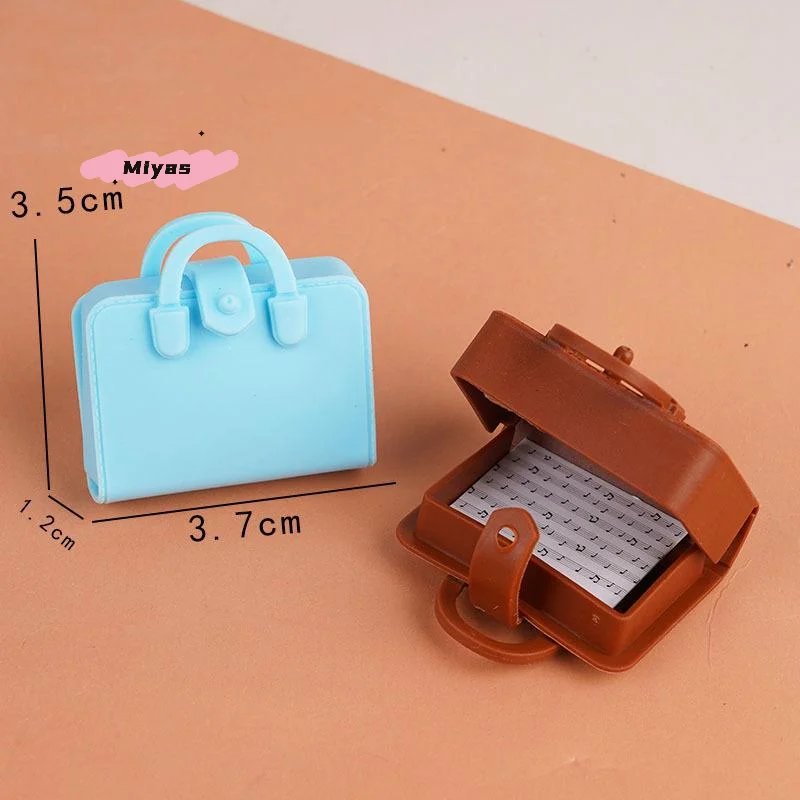 5Pcs Mini Dolls Handbag School Bag Music Score Simulated 1/12 Scale Dollhouse Clothes Accessories Study Decoration Model Toys