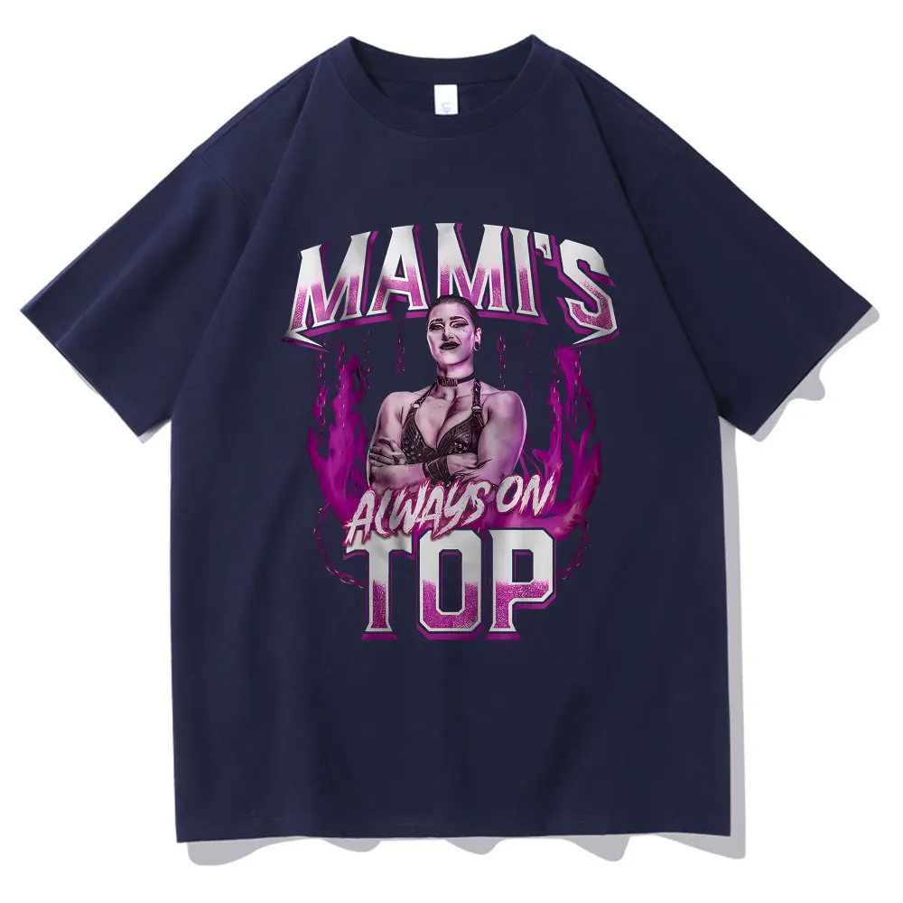 T-shirt Rhea Ripley Action Figure per ragazze uomo donna moda oversize manica corta uomo Vintage Casual T-shirt Unisex