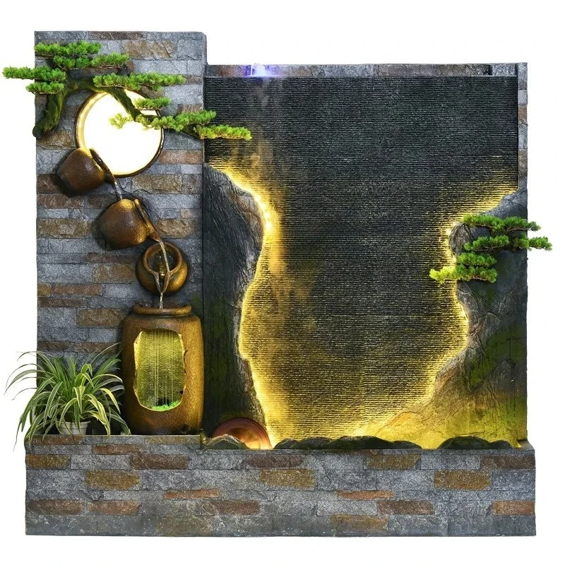 

TuyaWater Curtain Wall, Running Water Screen, Partition, Rockery, Fountain, Courtyard Landscape Decoration, Floor OrnamentAlexa