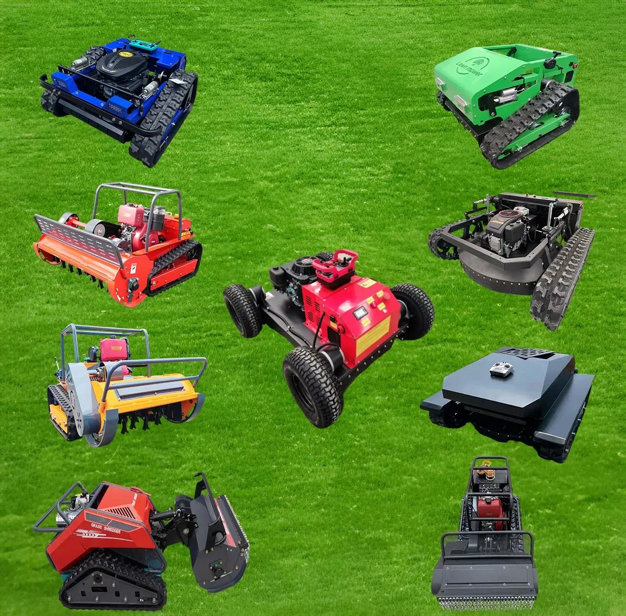 Remote Control Tracked Lawn Mower, High Quality Crawler Robot Grass Cutter for Industrial Farm Use