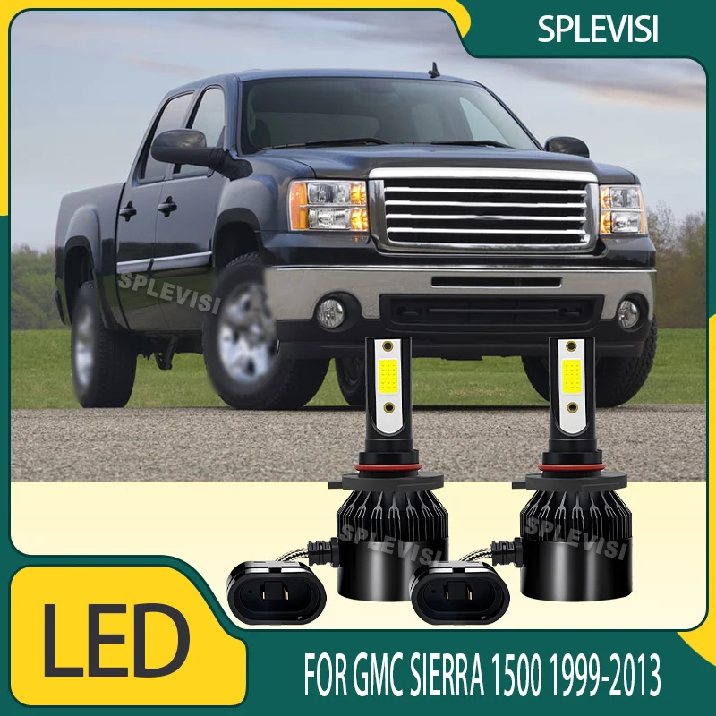 

LED Headlight Bulbs Hi Beam For SUV Van Truck 6000K White For GMC Sierra 1500 1999 2000 2001 2002 2003 2004 2005 2006 2007-2013