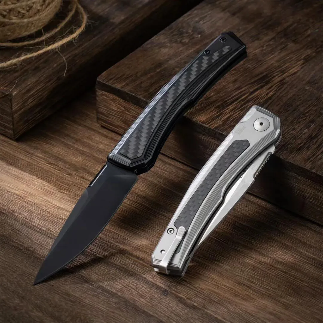 Liei Store 0556 Folding Knife 3.35 CPM-MagnaCut Two-Tone Drop Point Blade, Carbon Fiber Handles