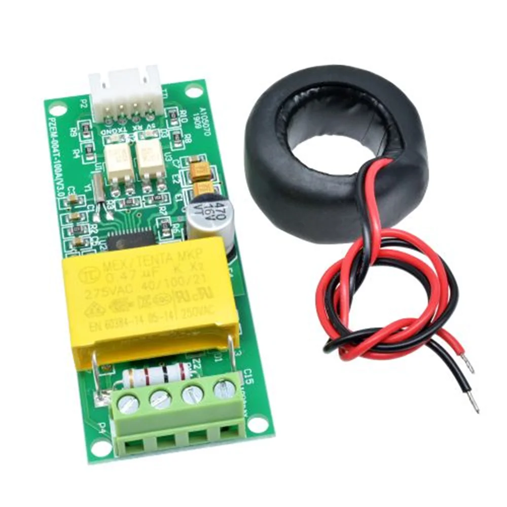 0-100A AC 80-260V Digital Multifunction Meter Watt Power Module Volt Amp TTL Current Test Module with Coil For Arduino