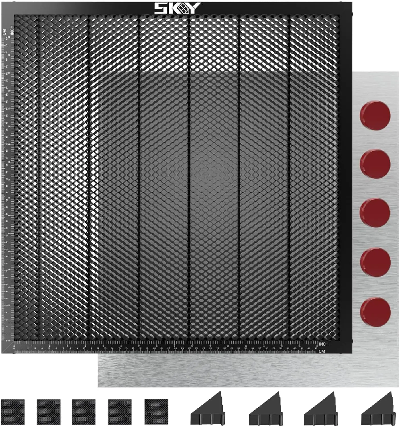 

Лазерная рабочая платформа 500x500 мм с сотовой структурой и фиксированными магнитами для гравировальных станков, быстрое рассеивание тепла и устранение дыма