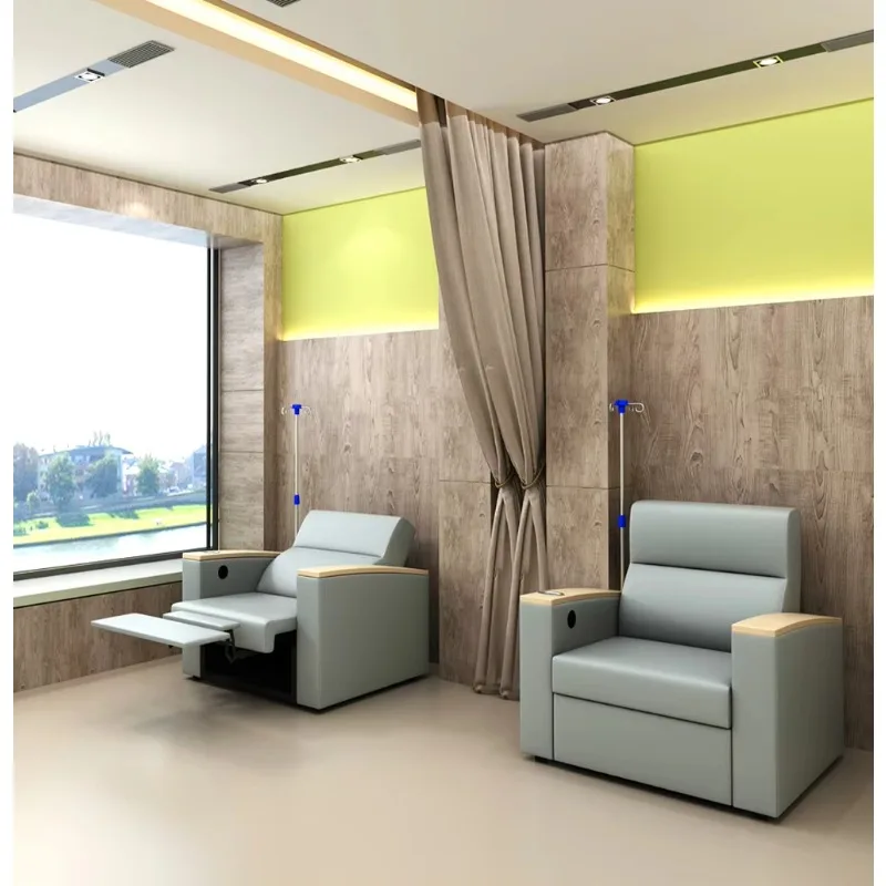 

Customized Therapy Seating Medical Hospital Infusion Sofa Chair With IV Pole Patient Transfusion