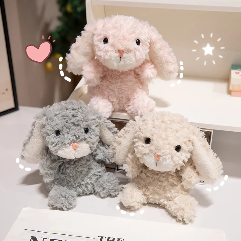 Lapins en peluche réalistes pour enfants, animaux en peluche, poupées câlins pour bébé, jouets en peluche, décor de chambre Kawaii, cadeau de Noël et d'anniversaire