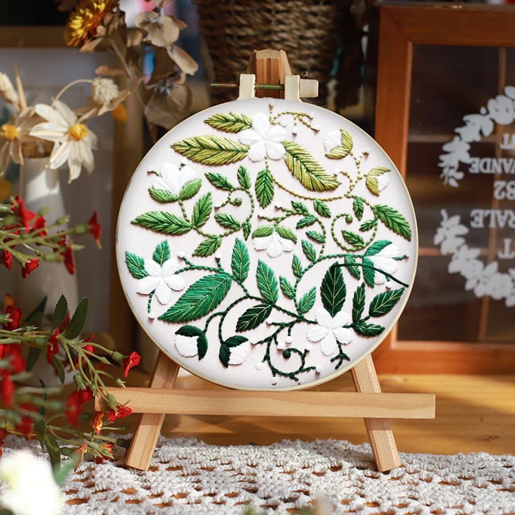 مجموعة غرز متقاطعة على شكل زهرة مجموعة تطريز مطبوعة يدويًا لهدايا المبتدئين مقاس 30 × 30 سم #4