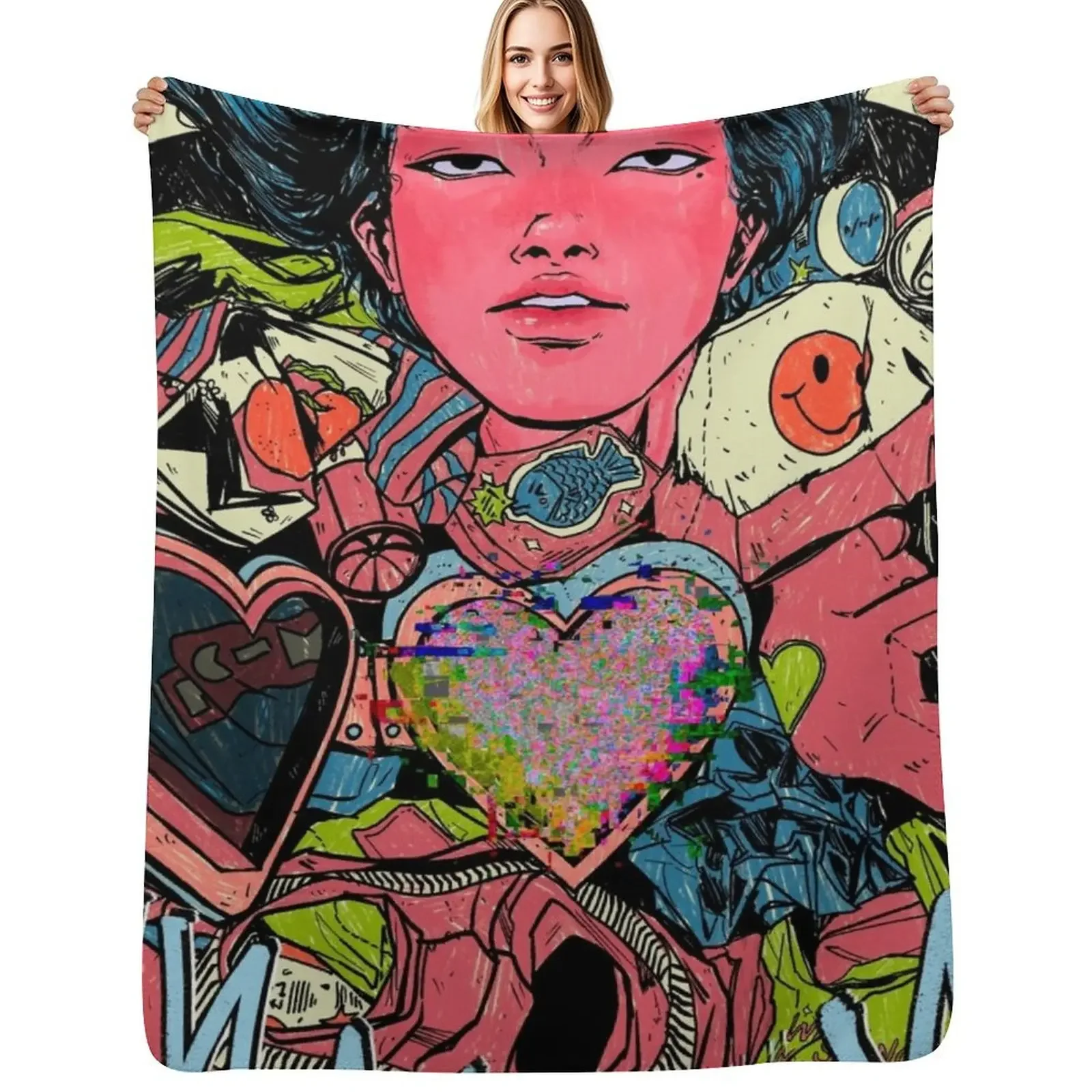 Плед с сердцем для стиральной машины - митки Летняя среда Волосатое одеяло Thins Плед с сердцем для стиральной машины - митки Летняя среда Волосатое одеяло Thins