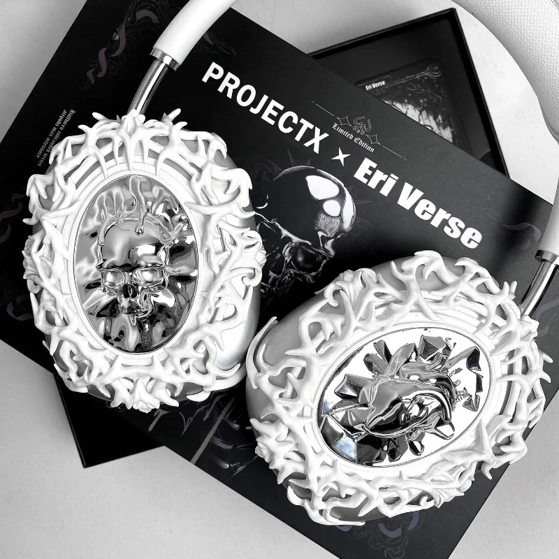 

Airpod Max Cases Cover Original Skull Soul Mirror Earphone Protection Case 3D Printed Resin Headphone Decoration Accessories Y2K