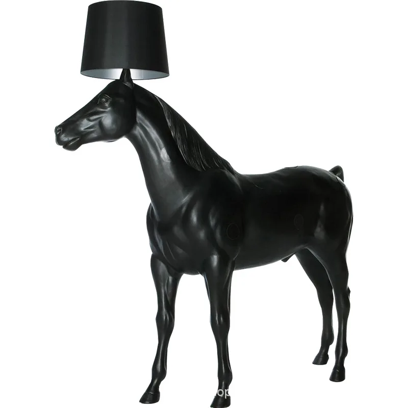 

Decorative sculpture horse floor lamp hotel living room office ornament
