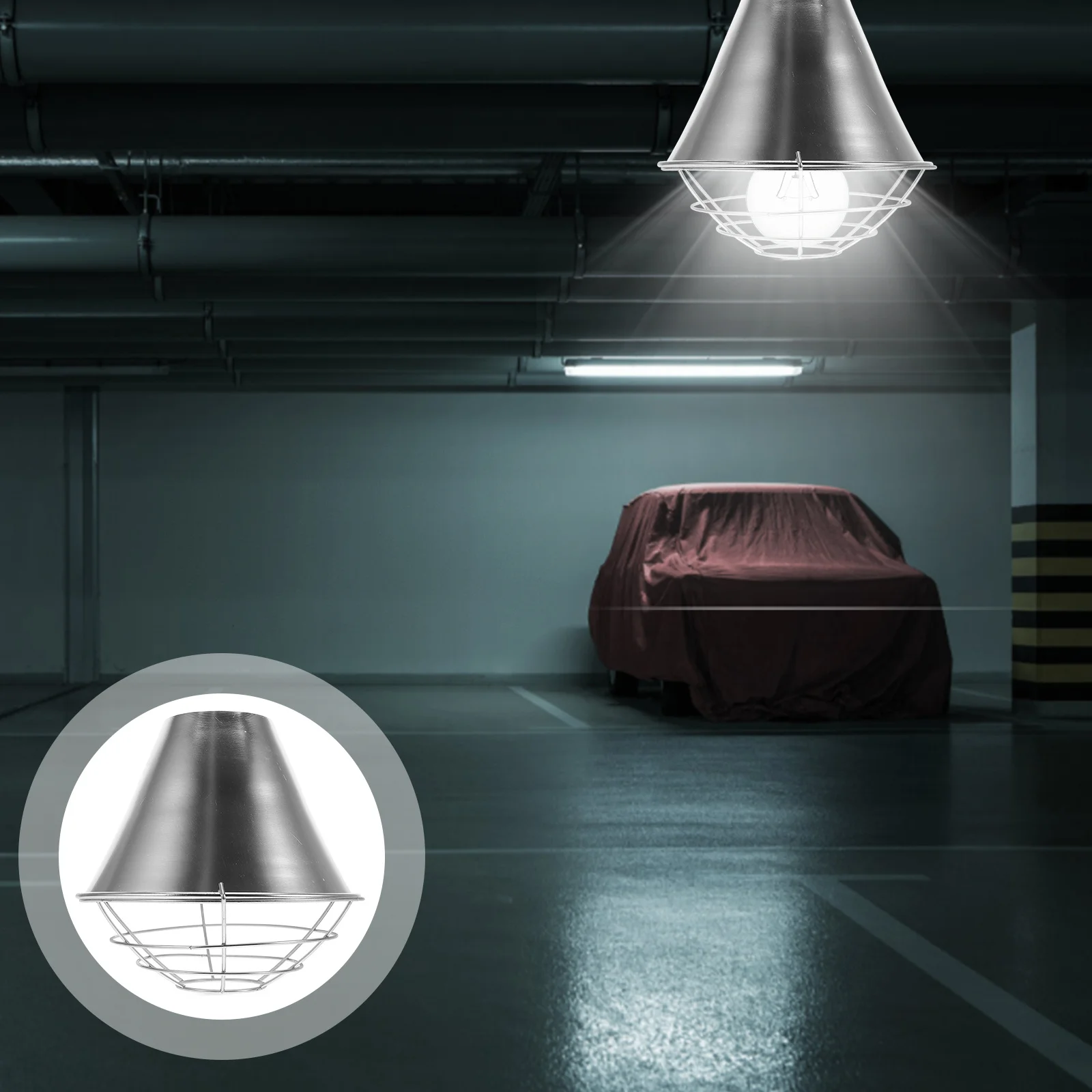 

1 set 1 Set Aluminum Alloy Pendant Lamp Shade Small Round Industrial Light Cover High Brightness Reflection For Factory Workshop