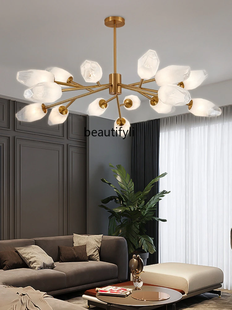 HJ Chandelier Lamp in the Living Room Creative Modern Simple Crystal Molecular Lamp Nordic Restaurant Bedroom Lamps