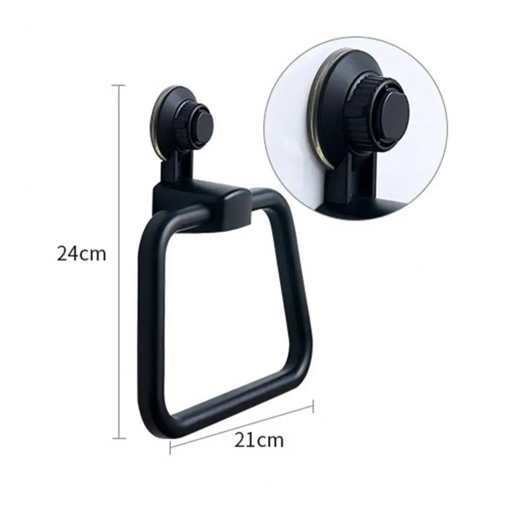 Towel Ring Punch Free Wall Mounted Space-saving Removable ABS Hand Towel Holder with Strong Suction Base Home Supplies