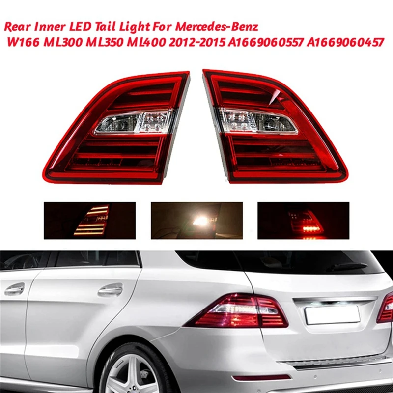 1Pair LED Rear Lamp Taillight Lamp For Mercedes-Benz W166 ML300 ML350 ML400 2012-2015 A1669060557 A1669060457